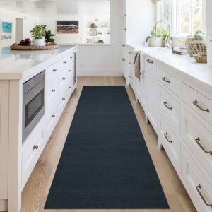 Solid Hand Woven Black Wool Jute Rug