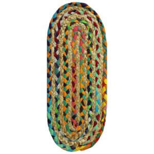 Epic Multicolor Hand Braided Stair Oval Jute Rug