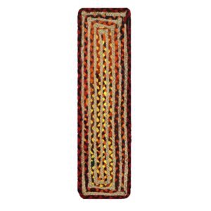 Stunning Multicolor Hand Braided Stair Jute Rug