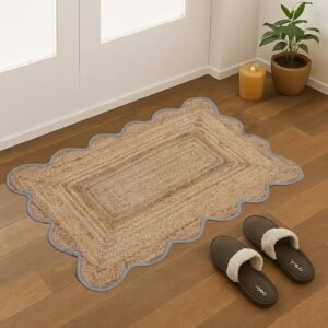 Hand Braided Stunning Gray Bordered Jute Rug