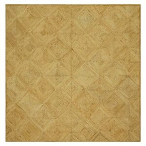 Stunning Hand Braided Geometric Jute Rug